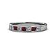 1 - Kathiryn 3.00 mm Red Garnet and Lab Grown Diamond 7 Stone Wedding Band 