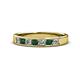 1 - Kathiryn 3.00 mm Emerald and Lab Grown Diamond 7 Stone Wedding Band 