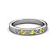 2 - Kathiryn 3.00 mm Yellow Sapphire and Lab Grown Diamond 7 Stone Wedding Band 