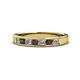 1 - Kathiryn 3.00 mm Smoky Quartz and Lab Grown Diamond 7 Stone Wedding Band 