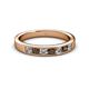 2 - Kathiryn 3.00 mm Smoky Quartz and Lab Grown Diamond 7 Stone Wedding Band 