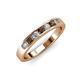 3 - Kathiryn 3.00 mm Smoky Quartz and Lab Grown Diamond 7 Stone Wedding Band 