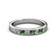 2 - Kathiryn 3.00 mm Green Garnet and Lab Grown Diamond 7 Stone Wedding Band 