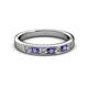 2 - Kathiryn 3.00 mm Iolite and Lab Grown Diamond 7 Stone Wedding Band 