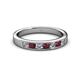 2 - Kathiryn 3.00 mm Ruby and Lab Grown Diamond 7 Stone Wedding Band 