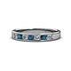 1 - Kathiryn 3.00 mm Blue Diamond and White Lab Grown Diamond 7 Stone Wedding Band 