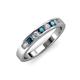 3 - Kathiryn 3.00 mm Blue Diamond and White Lab Grown Diamond 7 Stone Wedding Band 