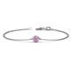 1 - Alys (3.8mm) Round Pink Sapphire Solitaire Station Minimalist Bracelet 