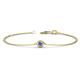 1 - Alys (3.8mm) Round Tanzanite Solitaire Station Minimalist Bracelet 