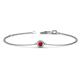 1 - Alys (3.8mm) Round Ruby Solitaire Station Minimalist Bracelet 