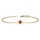 1 - Alys (3.8mm) Round Ruby Solitaire Station Minimalist Bracelet 
