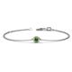 1 - Alys (3.8mm) Round Green Garnet Solitaire Station Minimalist Bracelet 