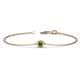 1 - Alys (3.8mm) Round Green Garnet Solitaire Station Minimalist Bracelet 