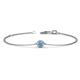 1 - Alys (3.8mm) Round Blue Topaz Solitaire Station Minimalist Bracelet 