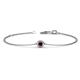 1 - Alys (3.8mm) Round Red Garnet Solitaire Station Minimalist Bracelet 