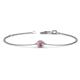 1 - Alys (3.8mm) Round Rhodolite Garnet Solitaire Station Minimalist Bracelet 
