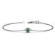 1 - Alys (3.8mm) Round Emerald Solitaire Station Minimalist Bracelet 