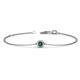 1 - Alys (3.8mm) Round London Blue Topaz Solitaire Station Minimalist Bracelet 