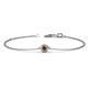 1 - Alys (3.8mm) Round Smoky Quartz Solitaire Station Minimalist Bracelet 