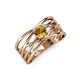 3 - Marini Bold Round Citrine Solitaire Criss Cross Promise Ring 
