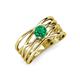 3 - Marini Bold Round Emerald Solitaire Criss Cross Promise Ring 