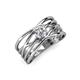 3 - Marini Bold Round Diamond Solitaire Criss Cross Promise Ring 