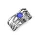 3 - Marini Bold Round Tanzanite Solitaire Criss Cross Promise Ring 