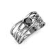 3 - Marini Bold Round Black Diamond Solitaire Criss Cross Promise Ring 