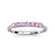 3 - Vivian 3.00 mm Pink Sapphire and Lab Grown Diamond 7 Stone Wedding Band 
