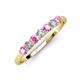 4 - Vivian 3.00 mm Pink Sapphire and Lab Grown Diamond 7 Stone Wedding Band 