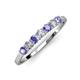 4 - Vivian 3.00 mm Tanzanite and Lab Grown Diamond 7 Stone Wedding Band 