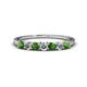 1 - Vivian 3.00 mm Green Garnet and Lab Grown Diamond 7 Stone Wedding Band 