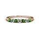 1 - Vivian 3.00 mm Green Garnet and Lab Grown Diamond 7 Stone Wedding Band 