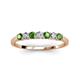 3 - Vivian 3.00 mm Green Garnet and Lab Grown Diamond 7 Stone Wedding Band 