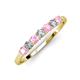 4 - Vivian 3.00 mm Pink Tourmaline and Lab Grown Diamond 7 Stone Wedding Band 