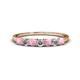 1 - Vivian 3.00 mm Pink Tourmaline and Lab Grown Diamond 7 Stone Wedding Band 