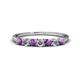 1 - Vivian 3.00 mm Amethyst and Lab Grown Diamond 7 Stone Wedding Band 