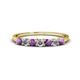 1 - Vivian 3.00 mm Amethyst and Lab Grown Diamond 7 Stone Wedding Band 