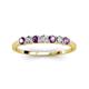 3 - Vivian 3.00 mm Amethyst and Lab Grown Diamond 7 Stone Wedding Band 