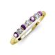 4 - Vivian 3.00 mm Amethyst and Lab Grown Diamond 7 Stone Wedding Band 