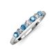 4 - Vivian 3.00 mm Blue Topaz and Lab Grown Diamond 7 Stone Wedding Band 