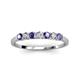 3 - Vivian 3.00 mm Iolite and Lab Grown Diamond 7 Stone Wedding Band 
