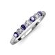 4 - Vivian 3.00 mm Iolite and Lab Grown Diamond 7 Stone Wedding Band 