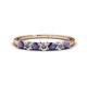 1 - Vivian 3.00 mm Iolite and Lab Grown Diamond 7 Stone Wedding Band 