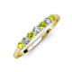 4 - Vivian 3.00 mm Peridot and Lab Grown Diamond 7 Stone Wedding Band 