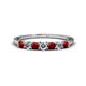 1 - Vivian 3.00 mm Red Garnet and Lab Grown Diamond 7 Stone Wedding Band 