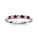 3 - Vivian 3.00 mm Red Garnet and Lab Grown Diamond 7 Stone Wedding Band 