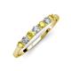 4 - Vivian 3.00 mm Yellow Sapphire and Lab Grown Diamond 7 Stone Wedding Band 