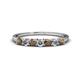 1 - Vivian 3.00 mm Smoky Quartz and Lab Grown Diamond 7 Stone Wedding Band 