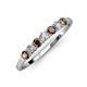 4 - Vivian 3.00 mm Smoky Quartz and Lab Grown Diamond 7 Stone Wedding Band 